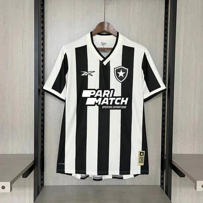 Camisa Reebok Botafogo 24/25 Casa - Preta e Branca (patrocinadores)