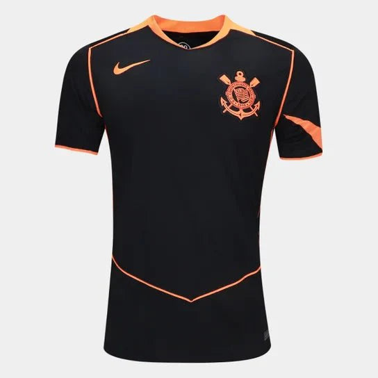 Camisa Nike Corinthians (Total 90) III 2025 - Preta e Laranja - Masculina - Torcedor