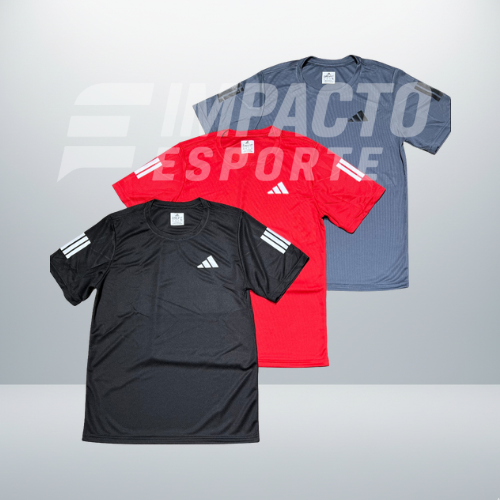 Kit com 3 camisetas dri-fit adidas
