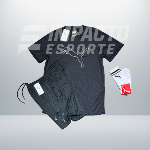 Kit Esportivo Masculino Puma – Camiseta, Shorts e Meia Performance Dry Fit