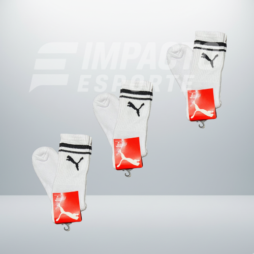 Kit 3 Pares de Meias Masculinas Puma – Academia e Corrida Dry Fit