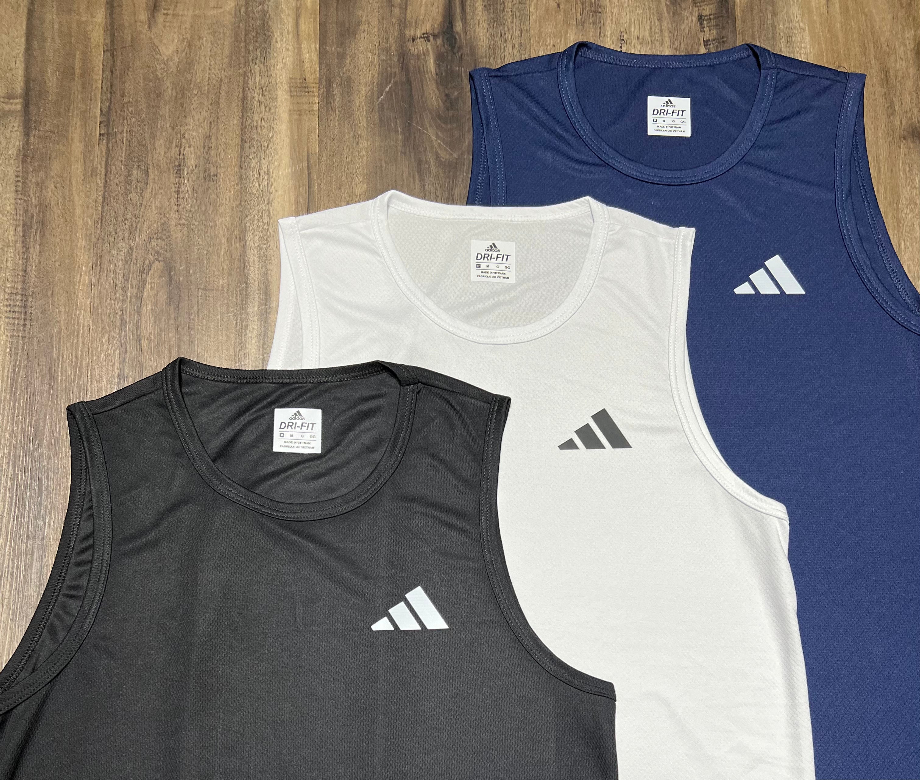 Kit 3 Regatas Masculinas Dry Fit – Adidas Training