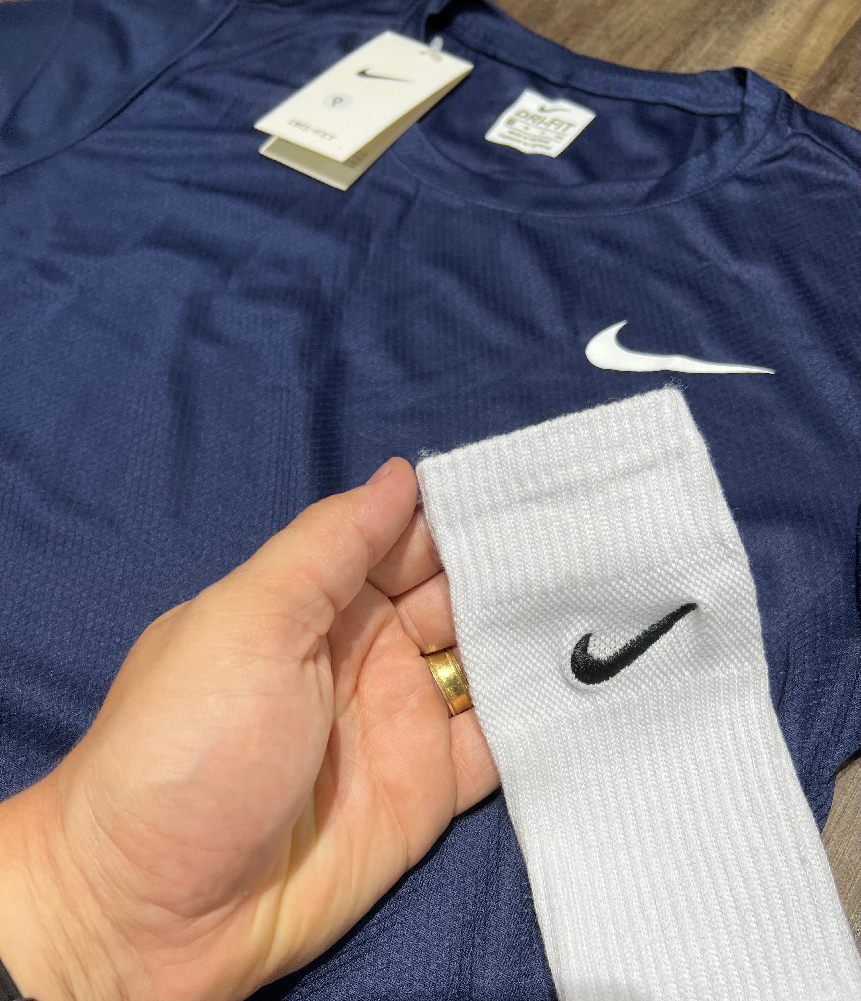 Kit Esportivo Masculino Nike – Camiseta, Shorts e Meia Dry Fit Treino Academia
