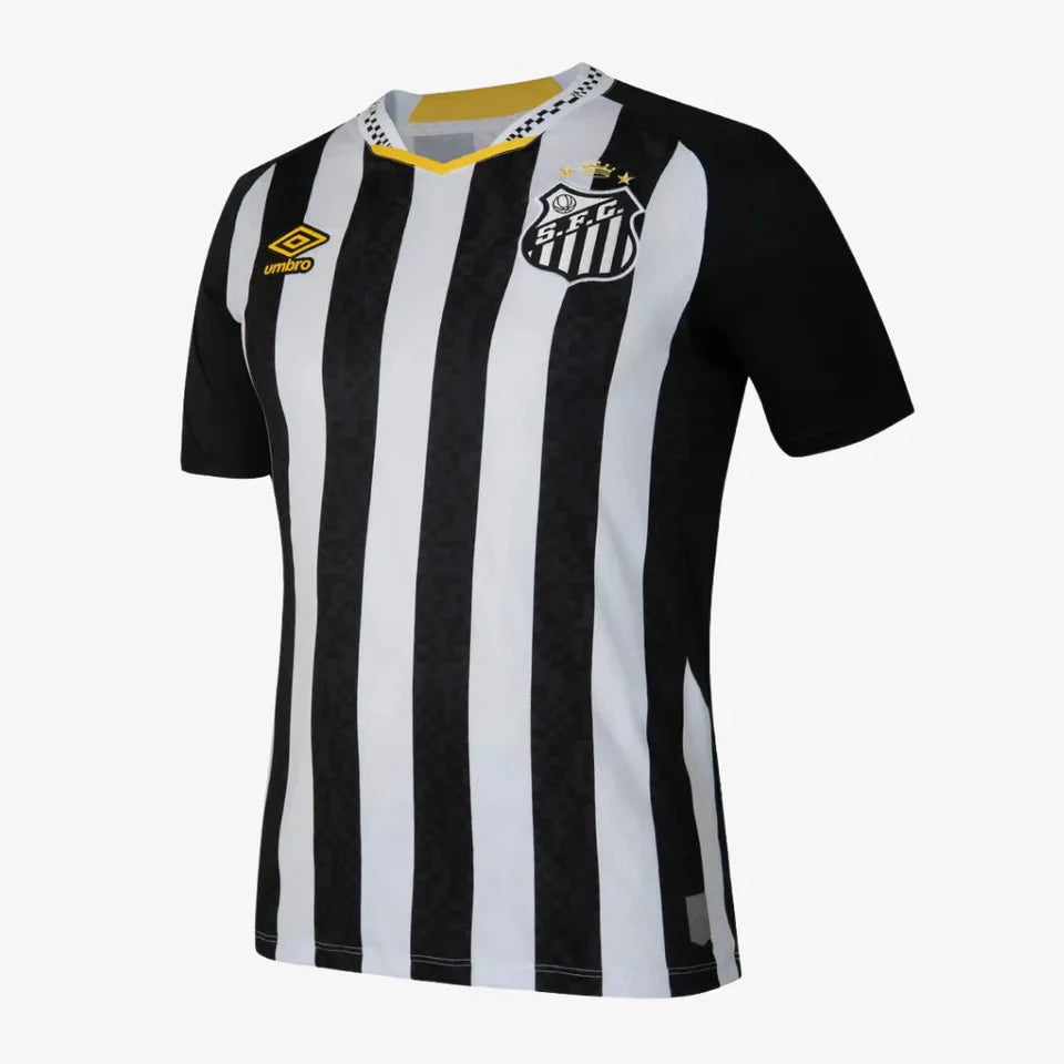 Camisa do Santos I 2025 preta e branca