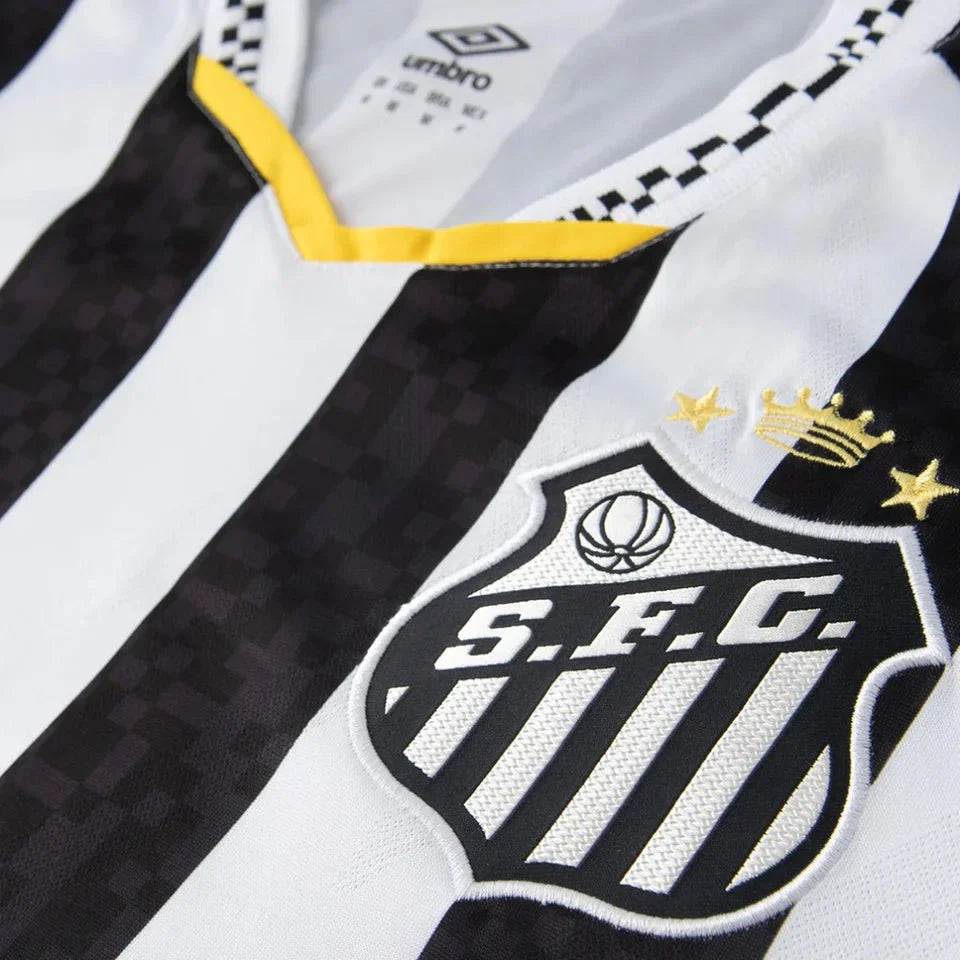 Camisa do Santos I 2025 preta e branca