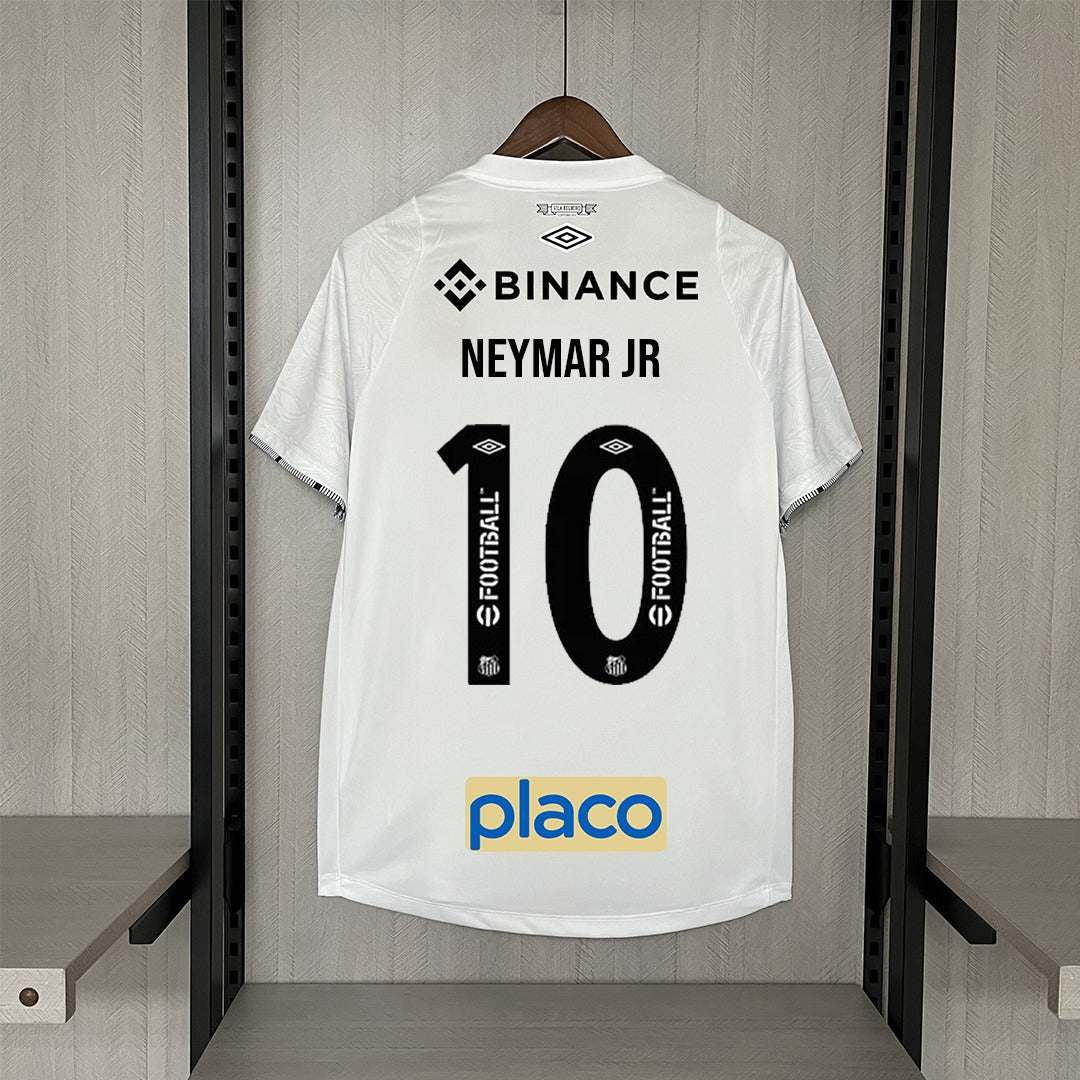 Camisa do Santos I 24/25 branca - Com patrocinios (Neymar Jr 10 Incluso)