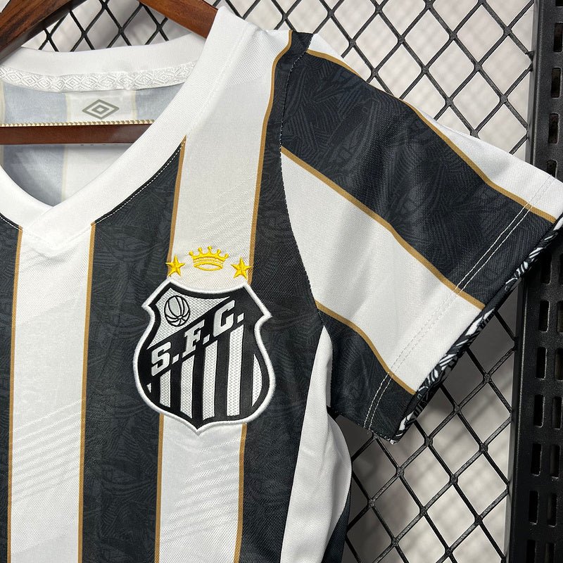 Camisa do Santos I 24/25 - Preta e branca - (Feminina)