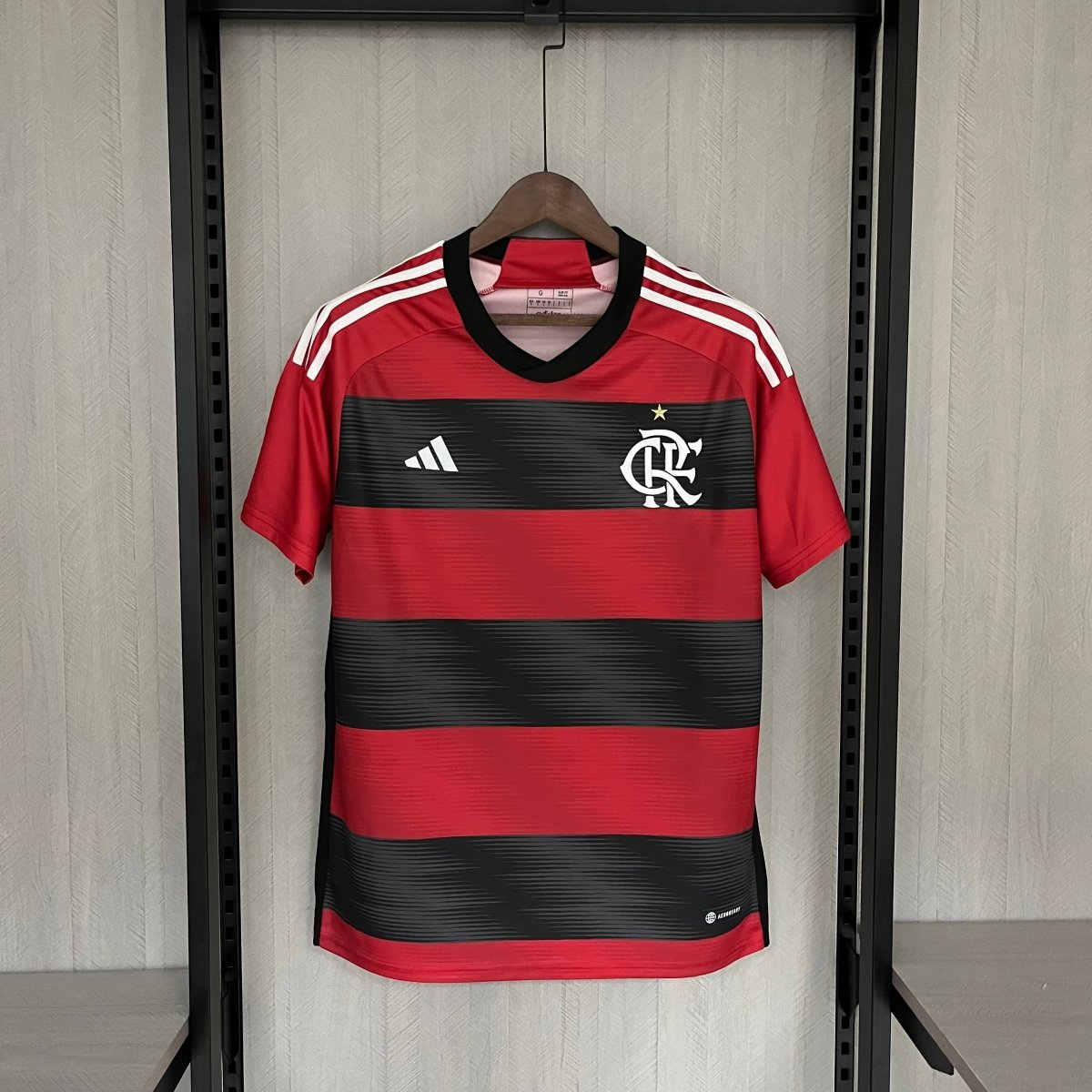Camisa Flamengo I 23/24 s/n° Torcedor Adidas Masculina - Vermelho+Preto