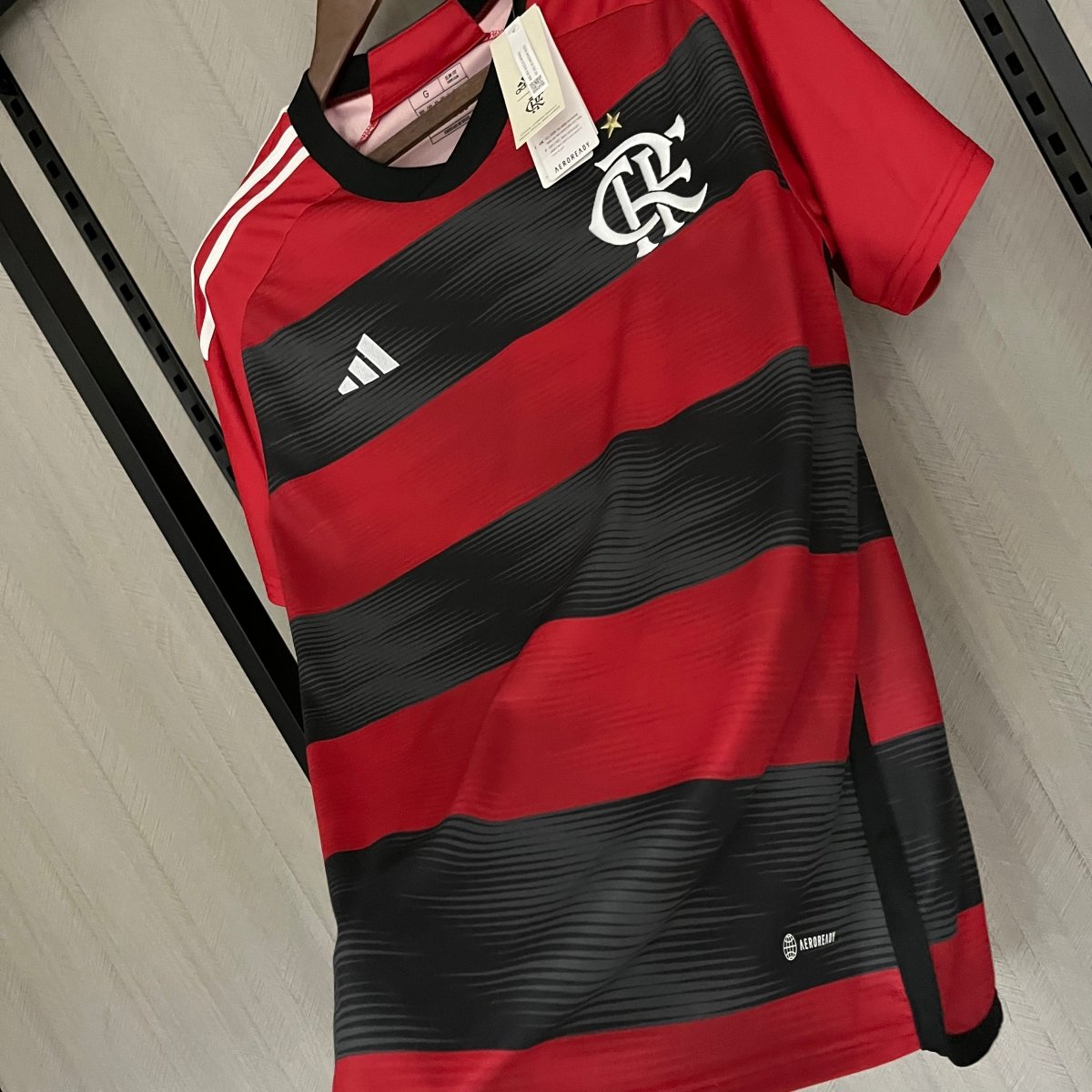 Camisa Flamengo I 23/24 s/n° Torcedor Adidas Masculina - Vermelho+Preto