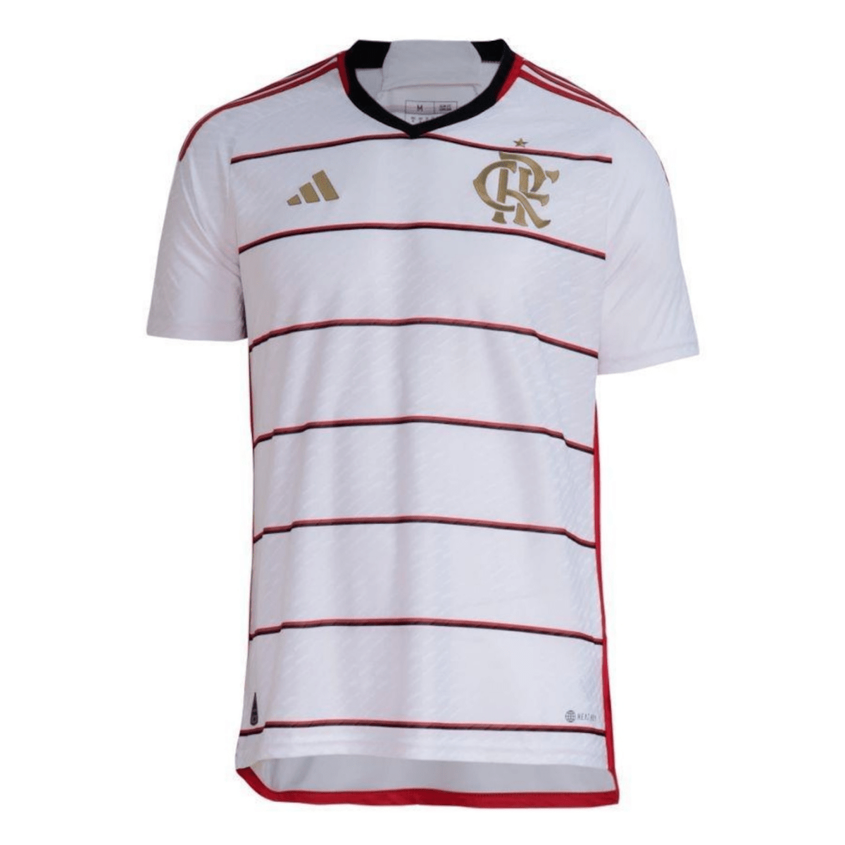 Camisa Flamengo II 23/24 s/n° Torcedor Adidas Masculina - Branca com detalhes em Dourado