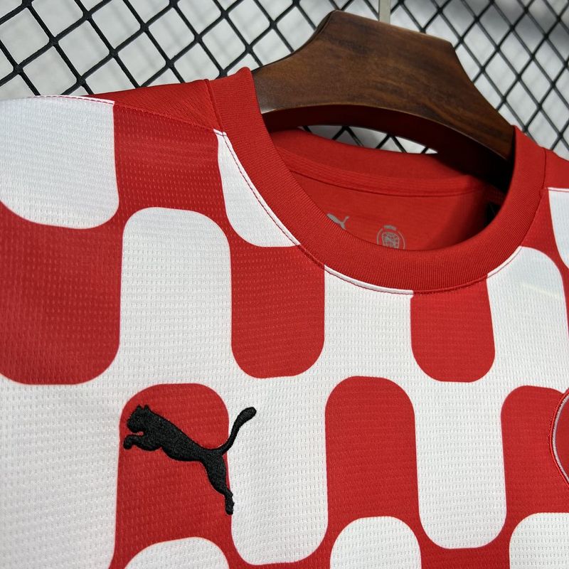 Camisa Girona I 24/25 Puma - Vermlha e Branco