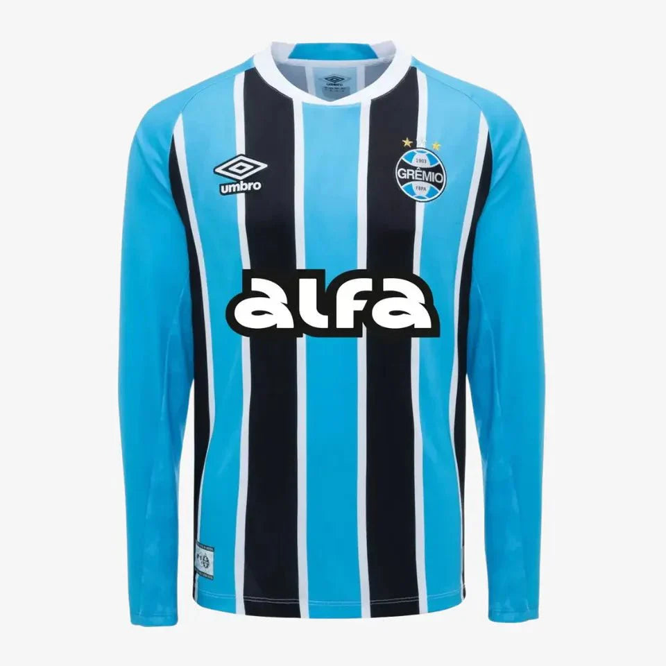 Camisa Umbro Grêmio 2025/26 I Manga Longa Patrocinio