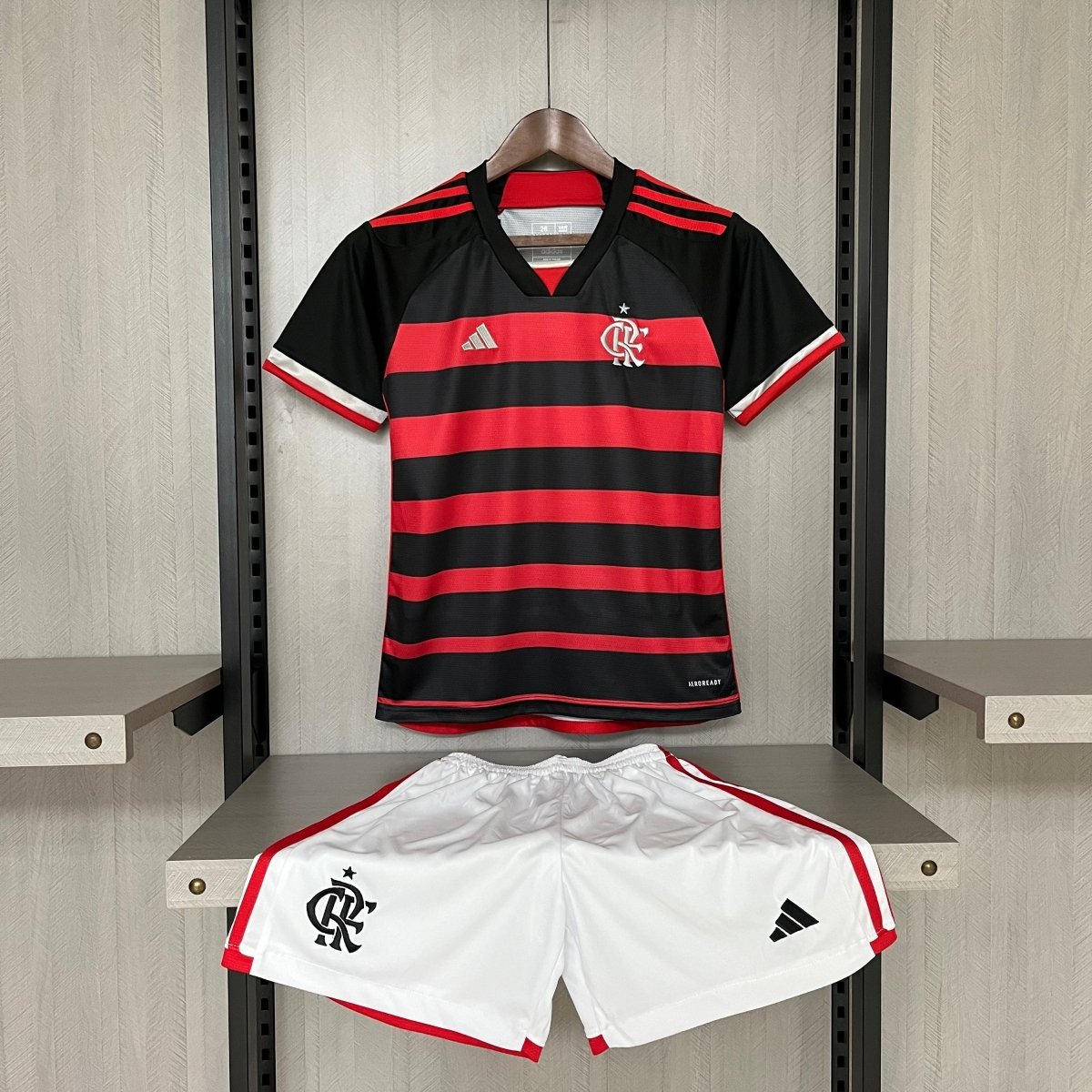 Kit Infantil Flamengo I 24/25 Torcedor Adidas - Vermelho+Preto