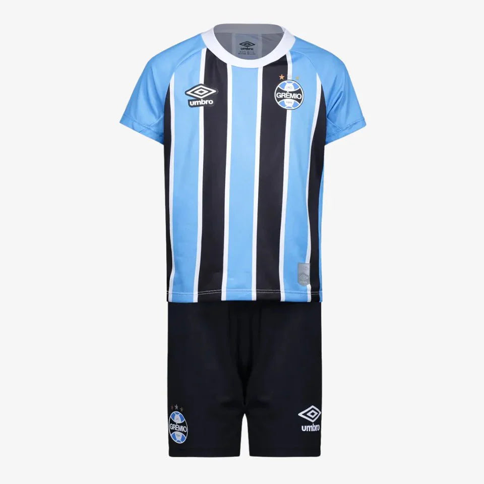 Kit Infantil Grêmio Home 2025 - Azul/Preto