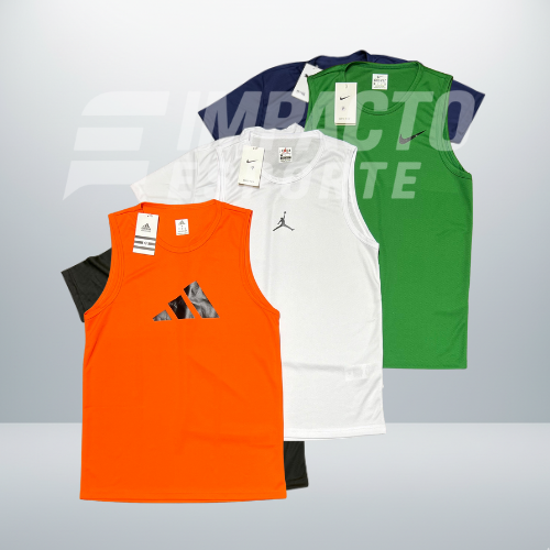 Kit 3 Regatas Masculinas Dry Fit Mescla – Academia e Corrida