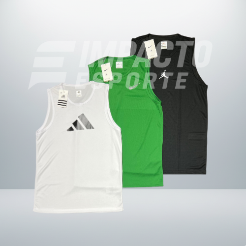 Kit 3 Regatas Masculinas Dry Fit Mescla – Academia e Corrida