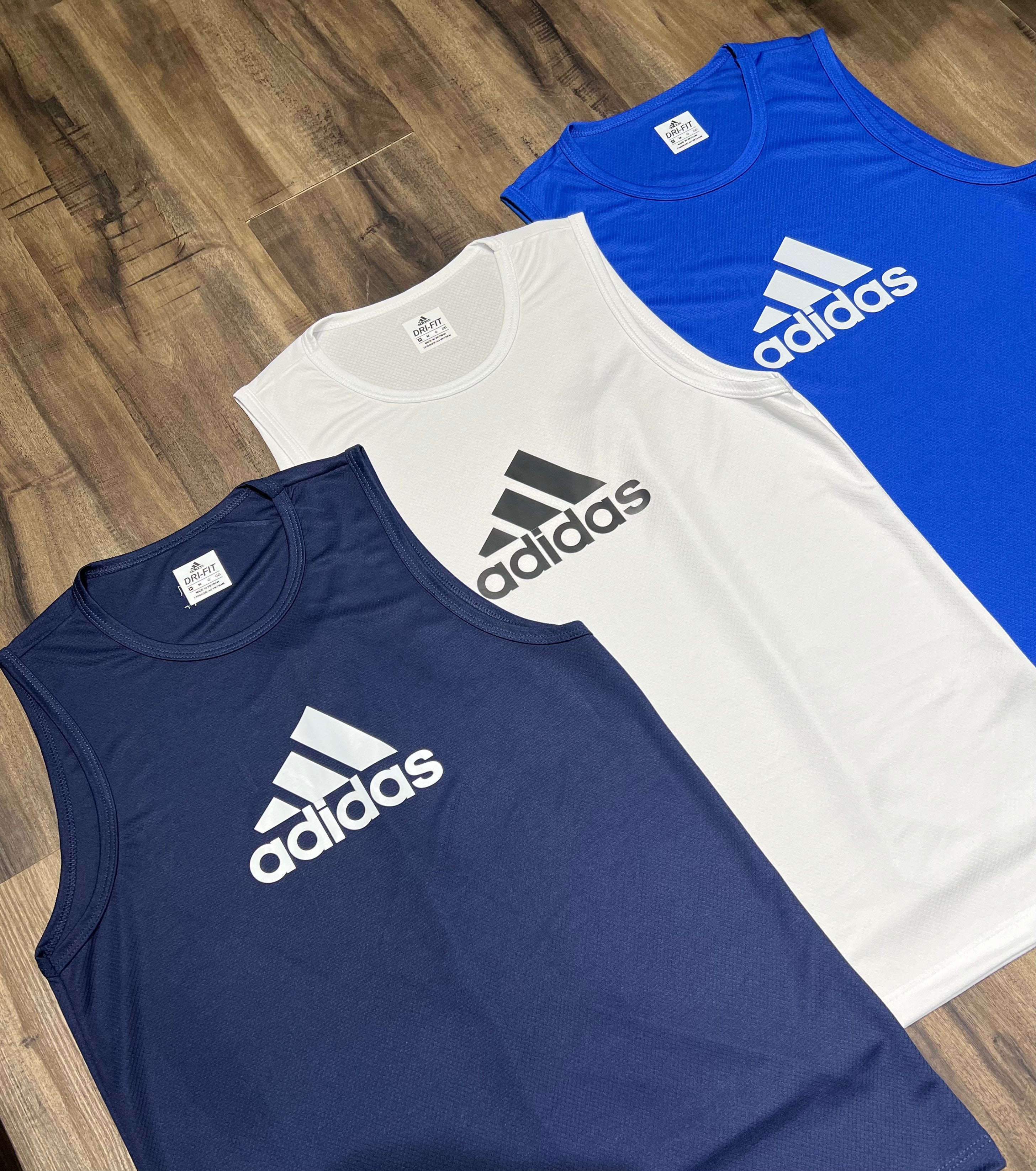 Kit 3 Regatas Masculinas Dry Fit – Adidas Training