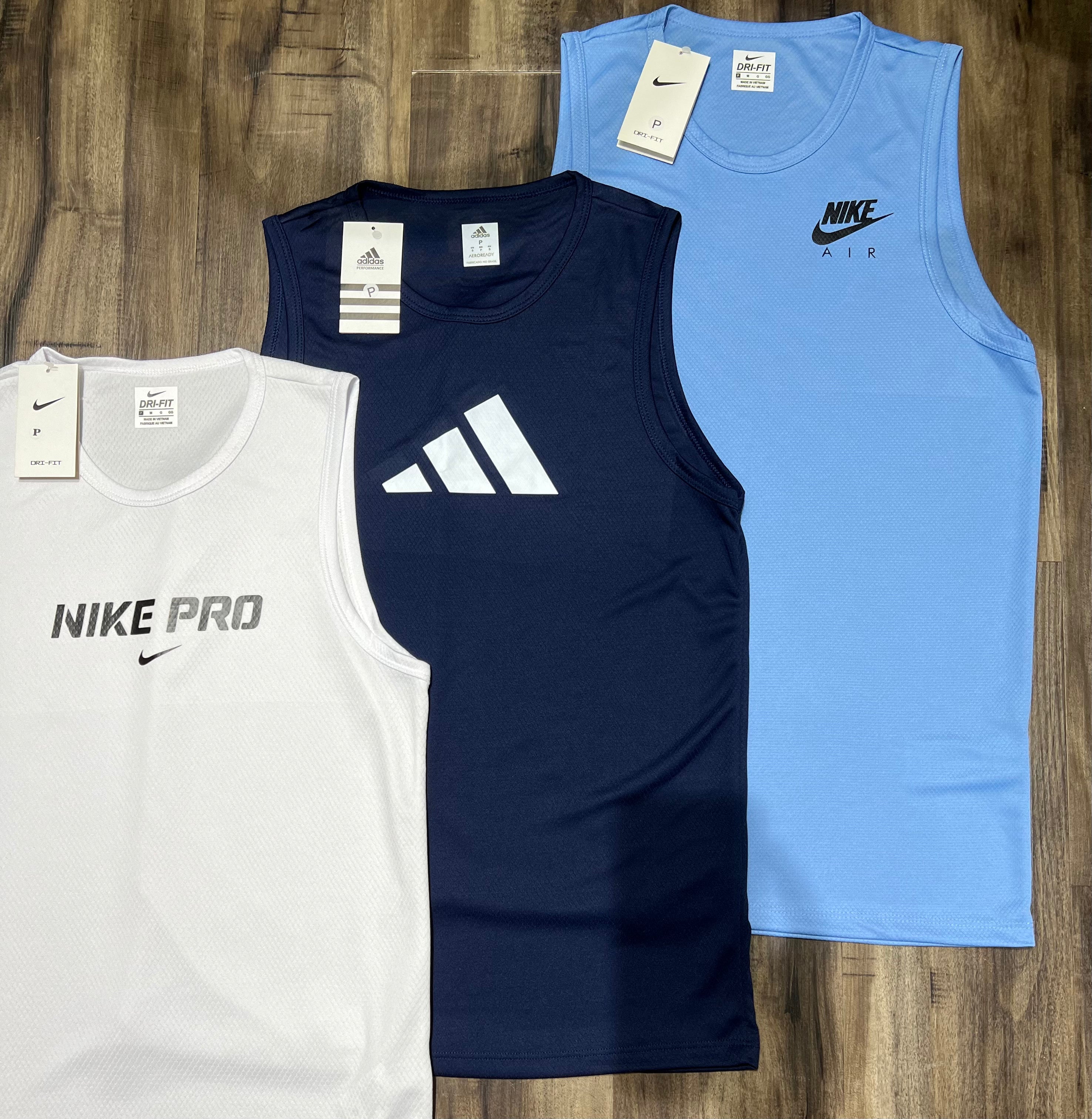 Kit 3 Regatas Masculinas Dry Fit Mescla – Academia e Corrida