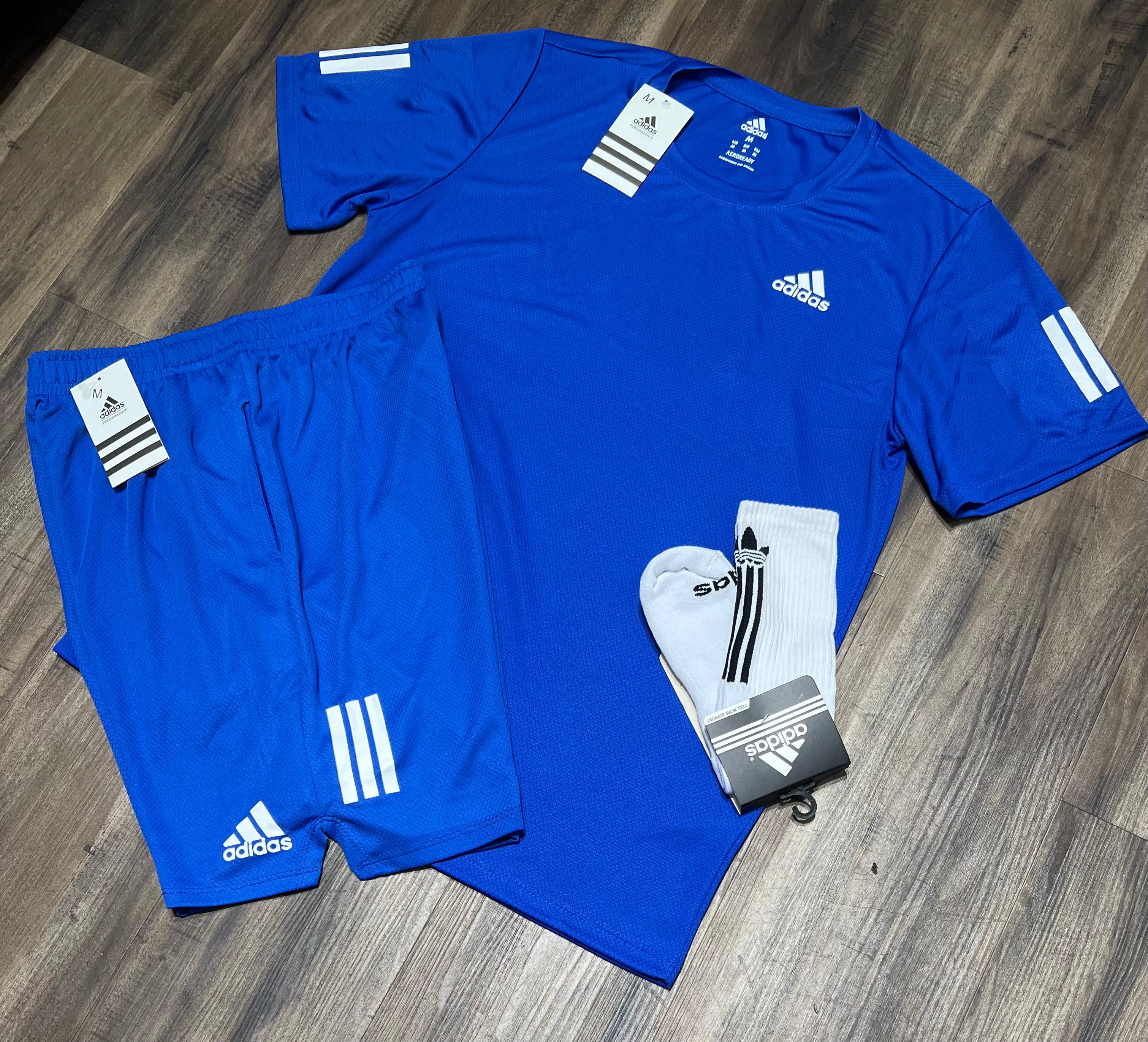 Kit Esportivo Masculino Adidas – Regata, Shorts e Meia Dry Fit Academia