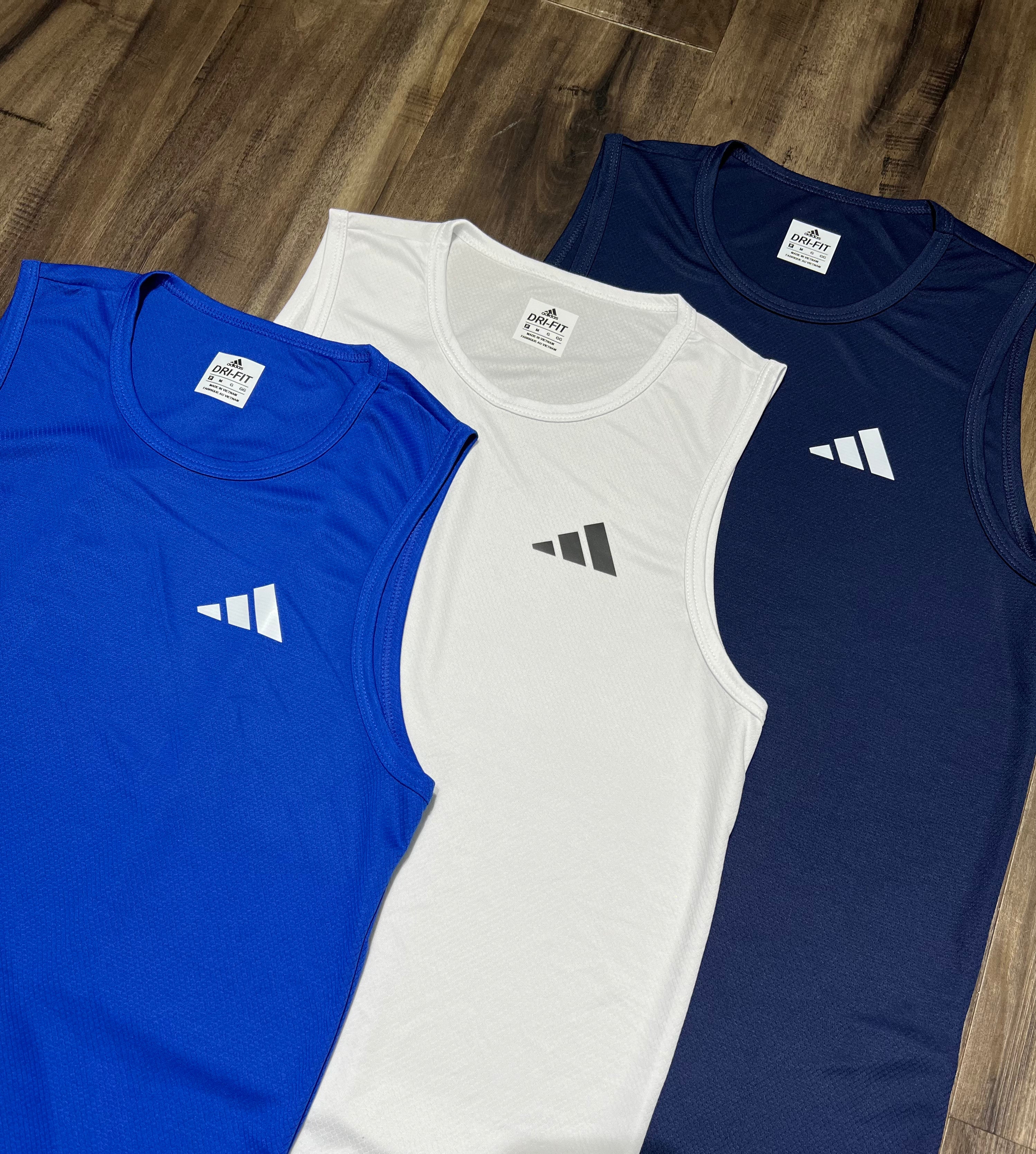 Kit 3 Regatas Masculinas Dry Fit – Adidas Training