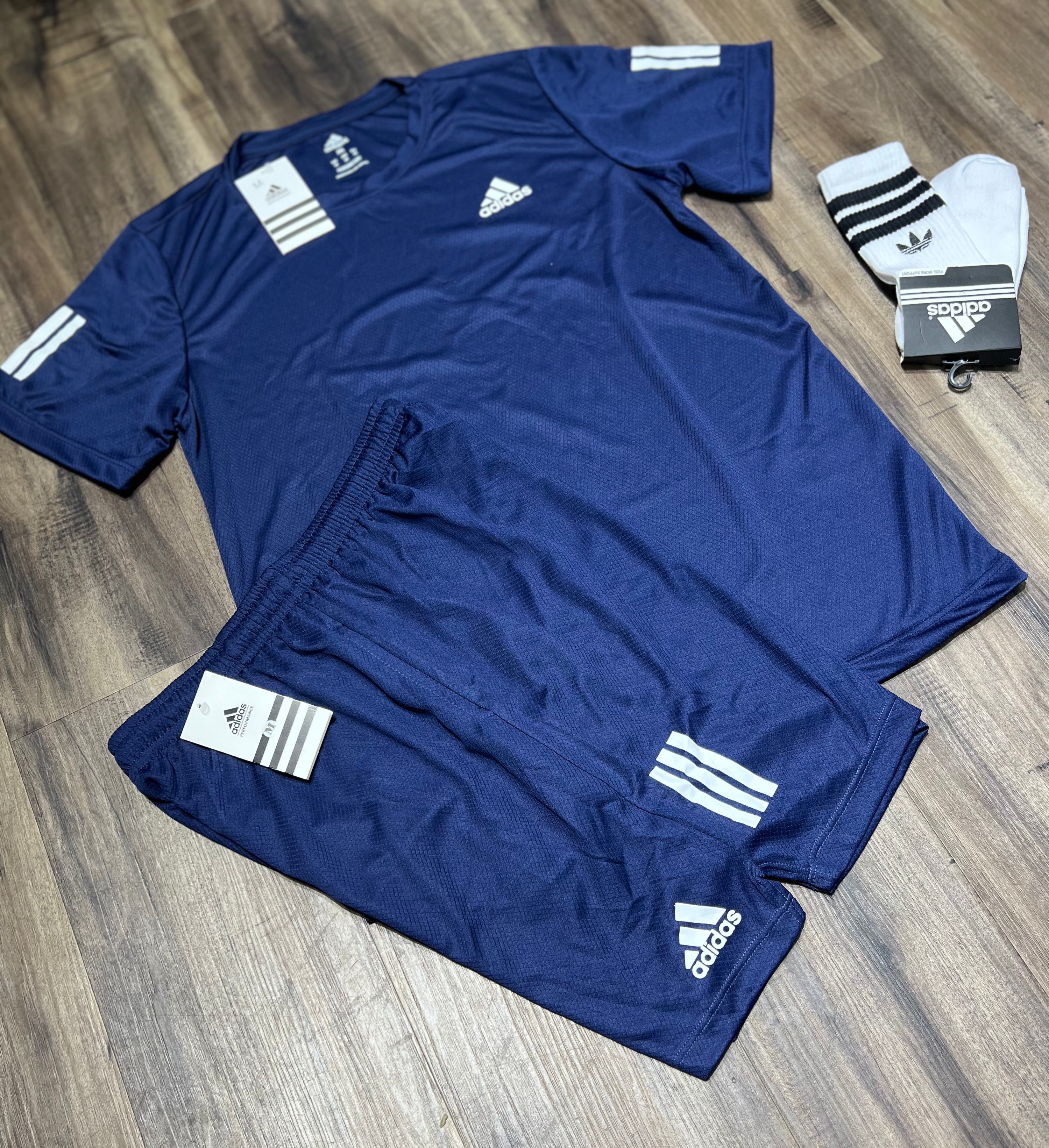 Kit Esportivo Masculino Adidas – Regata, Shorts e Meia Dry Fit Academia