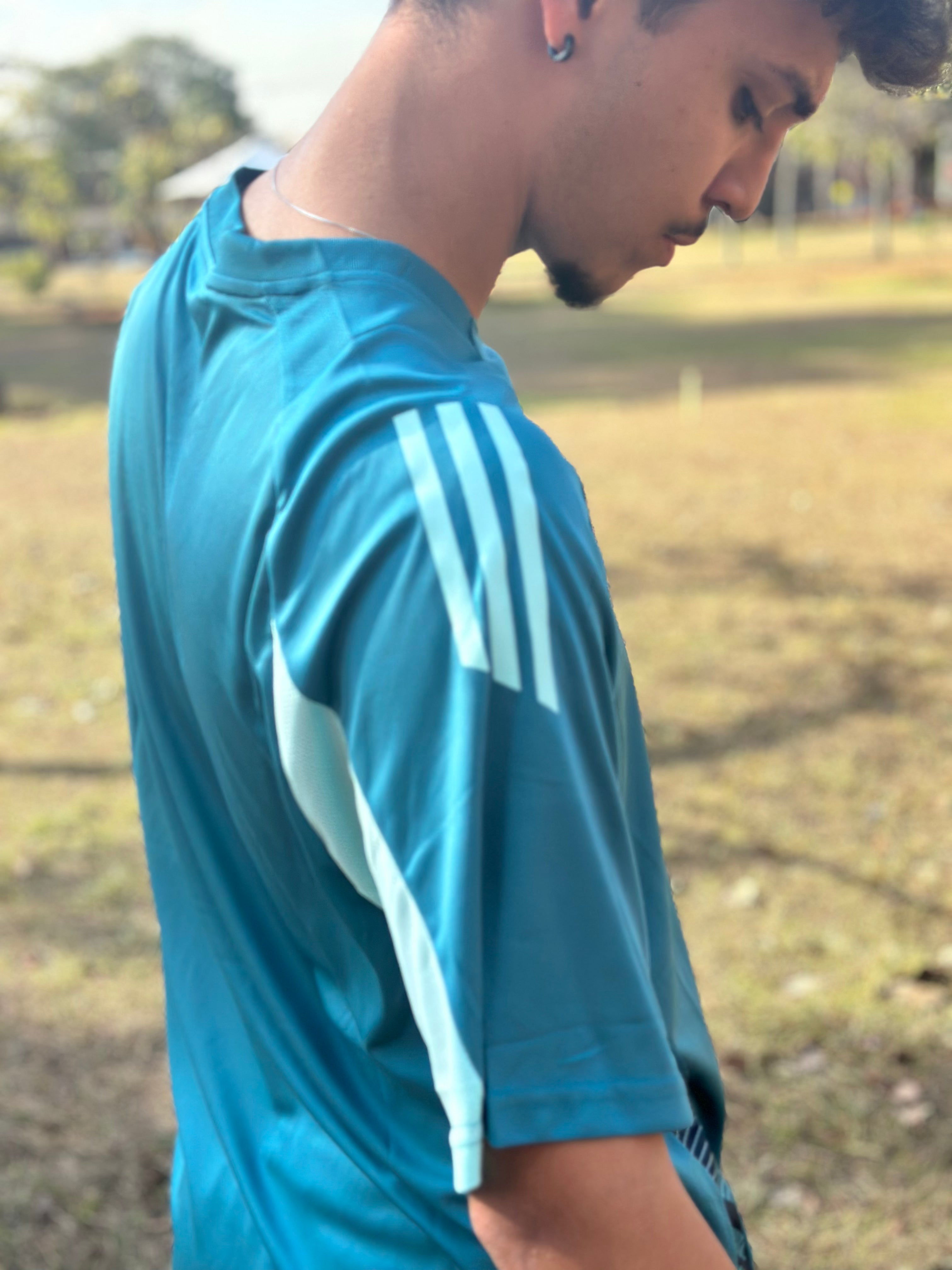 Camisa Cruzeiro 25/26 Treino Adidas Masculina - Azul Turquesa+Branco