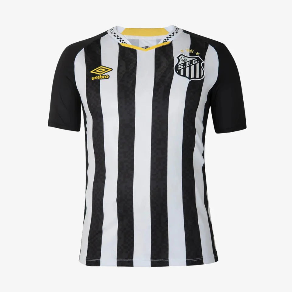 Camisa do Santos I 2025  preta e branca