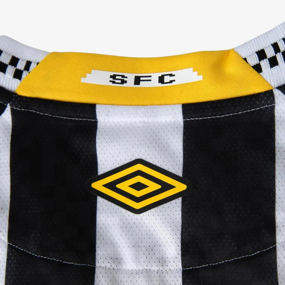 Camisa do Santos I 2025  preta e branca