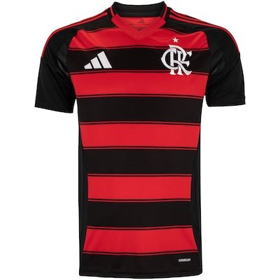 Camisa Flamengo I 2025 Torcedor Adidas Masculina - Vermelho+Preto