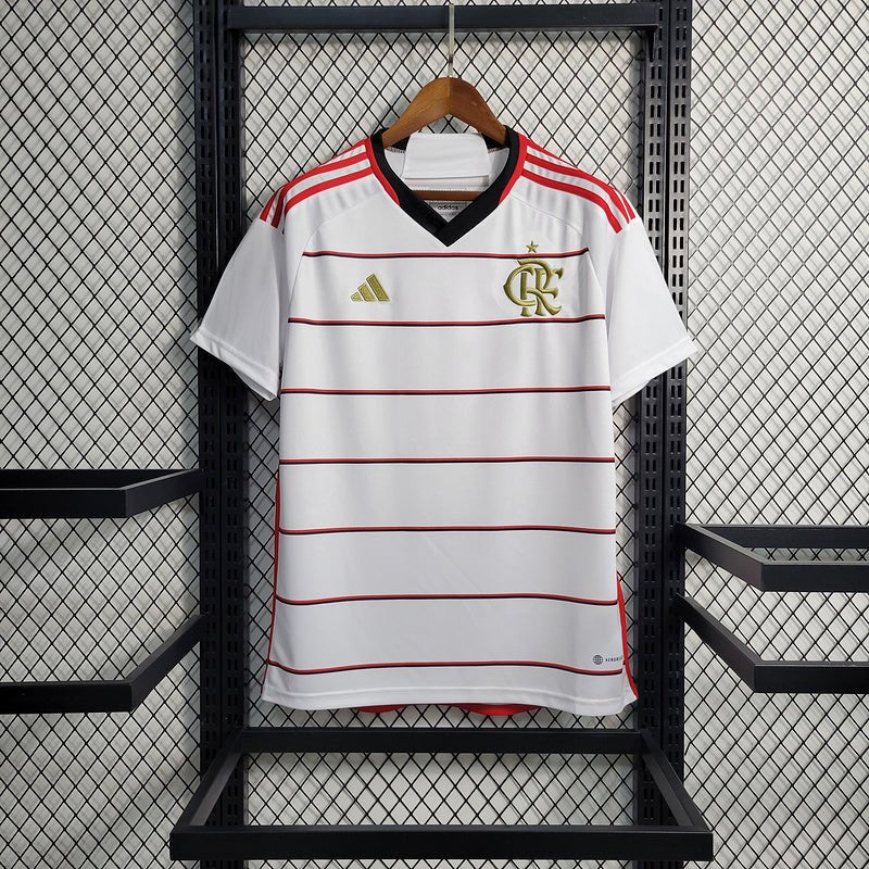 Camisa Flamengo II 23/24 s/n° Torcedor Adidas Masculina - Branca com detalhes em Dourado