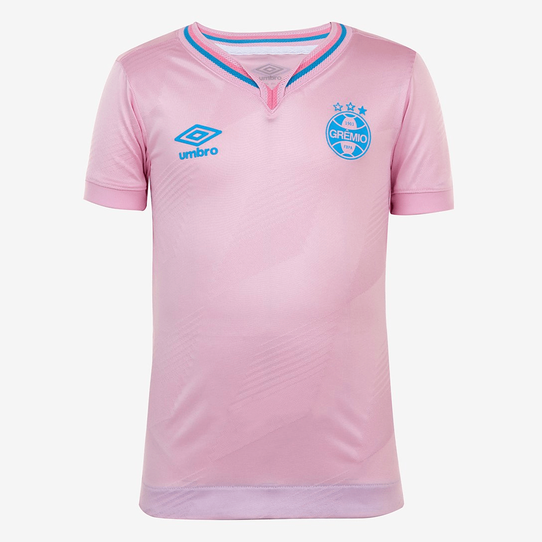 Camisa Grêmio Juvenil Outubro Rosa 24/25 s/n° Torcedor Umbro - Rosa+Azul