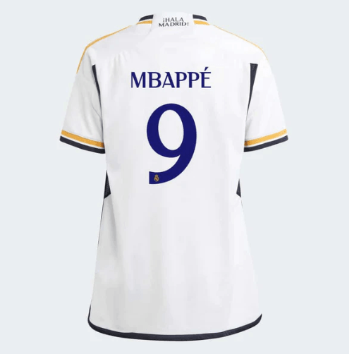 Camisa Real Madrid I 23/24 Branca com personalização incluida "MBAPPÉ 9"