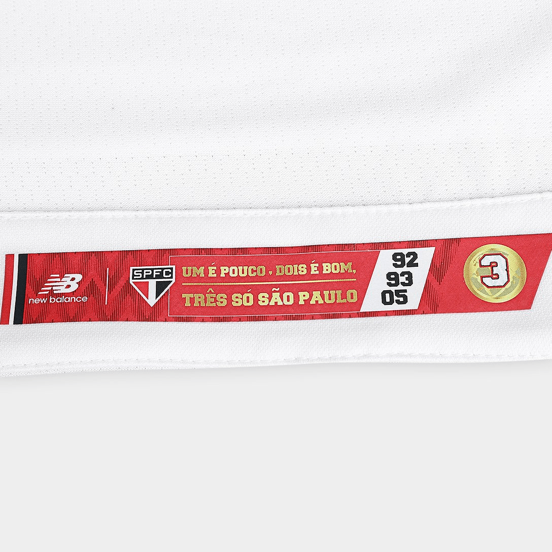 Camisa São Paulo 25/26 Casa New Balance Masculina - Branco+Vermelho - Jogador